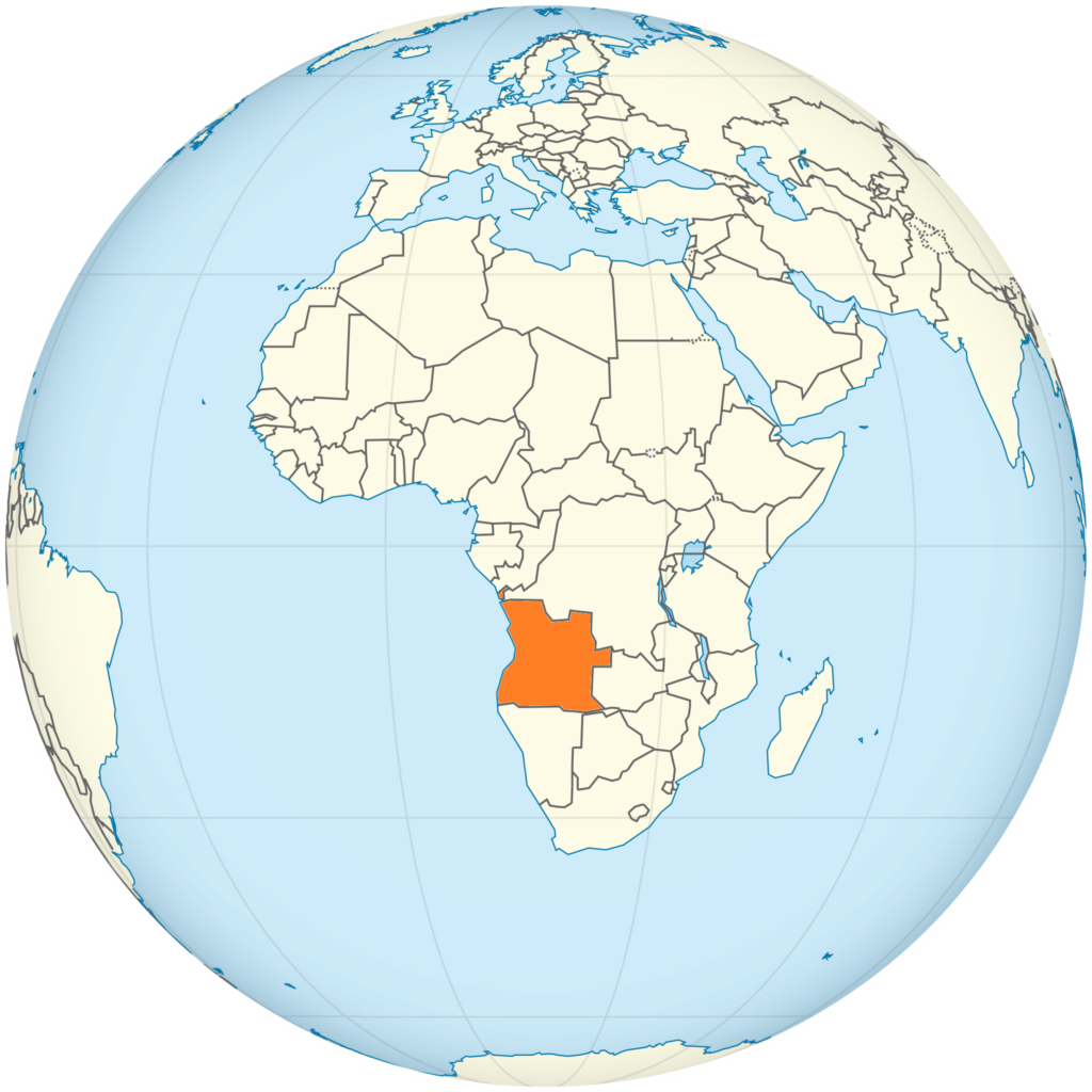 Carte de localisation de l'Angola.