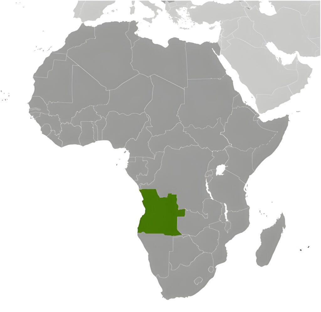 Carte de localisation de l'Angola