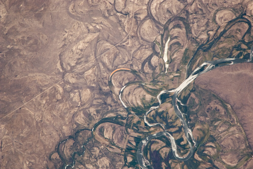 Le río Negro en Patagonie l'un des fleuves les plus sinueux d'Amérique du Sud