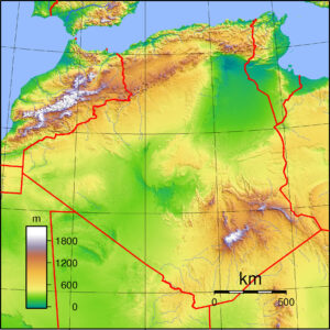 Carte topographique de l'Algérie.