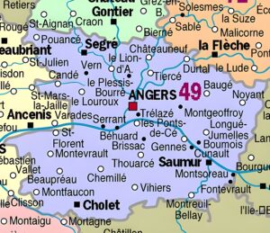 Carte des principales communes de Maine-et-Loire