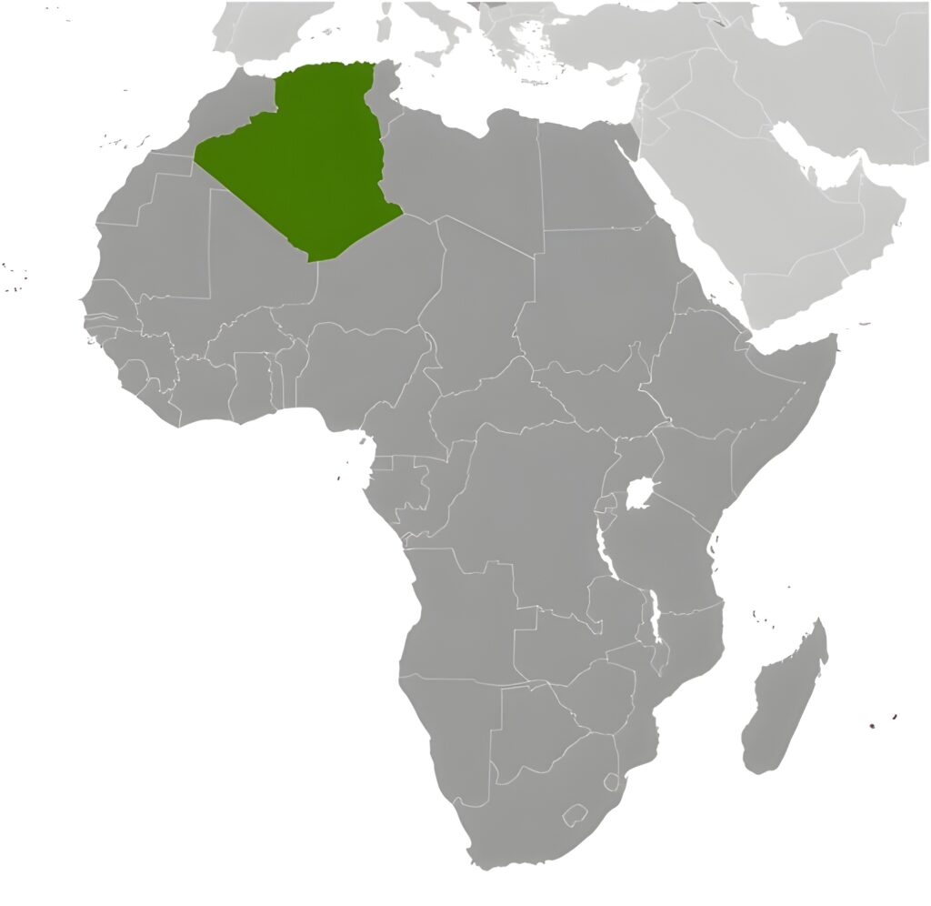Carte de localisation de l'Algérie