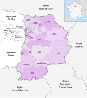 Carte des cantons du département de Seine-et-Marne