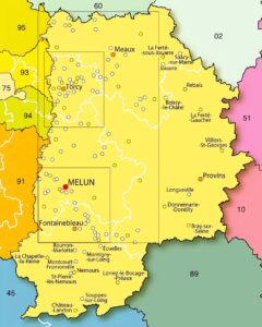 Carte des principales villes de Seine-et-Marne.