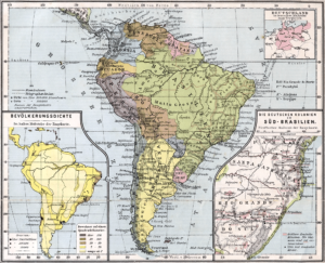 Carte d’Amérique du Sud de 1905