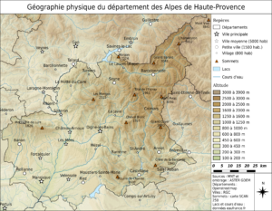 Carte topographique des Alpes-de-Haute-Provence