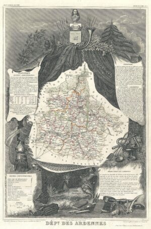 Carte du département des Ardennes 1852