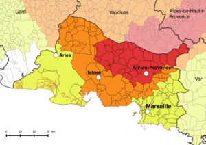 Carte du zonage sismique des Bouches-du-Rhône
