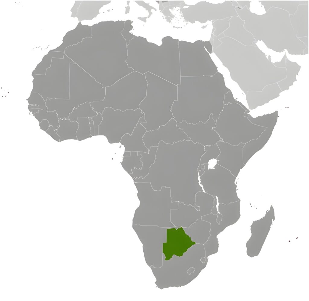Carte de localisation du Botswana