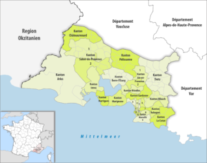 Carte des cantons du département des Bouches-du-Rhône