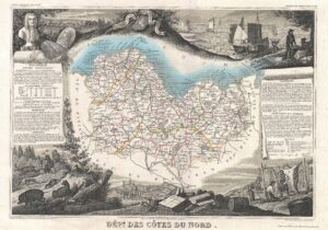 Carte du département des Côtes du Nord 1852
