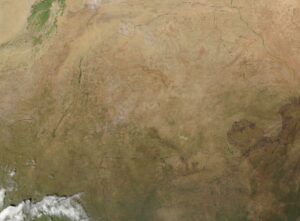 Image satellite du Burkina Faso.