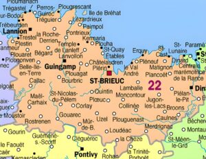 Carte des principales communes des Côtes-d’Armor