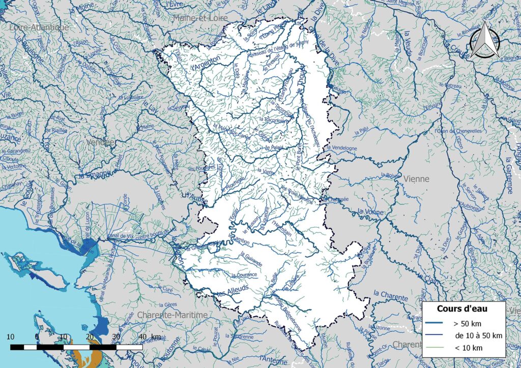 Carte hydrographique des Deux-Sèvres.