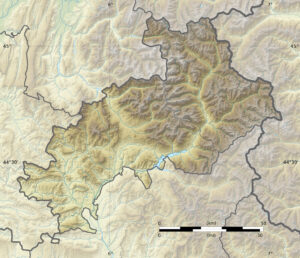Carte physique vierge du département des Hautes-Alpes.