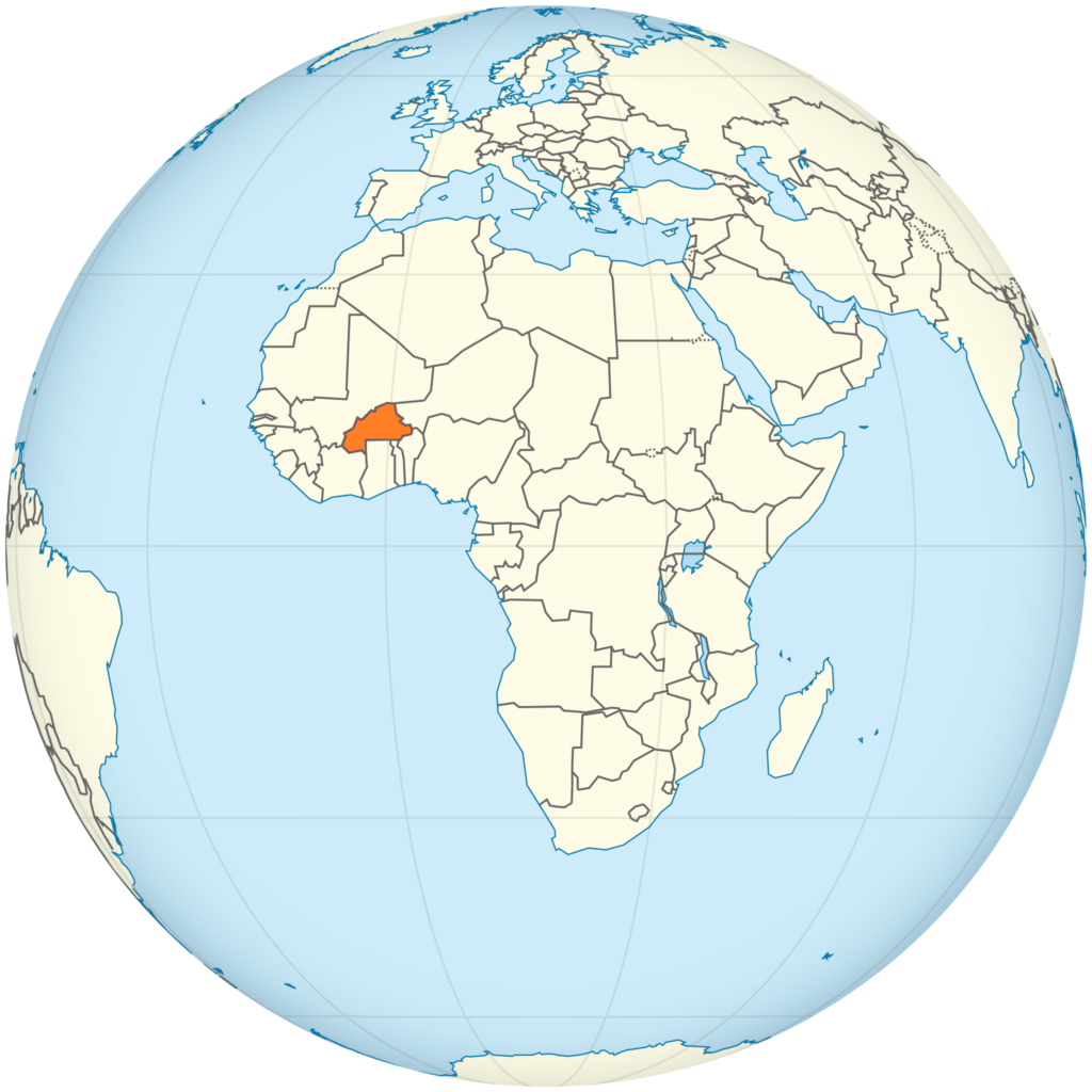 Carte de localisation du Burkina Faso.