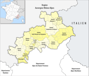 Carte des cantons du département des Hautes-Alpes