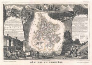 Carte du département des Hautes-Pyrénées 1852