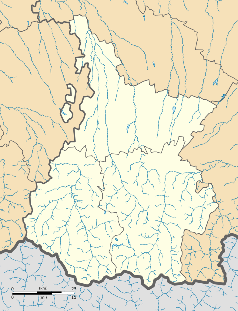 Carte administrative vierge du département des Hautes-Pyrénées.