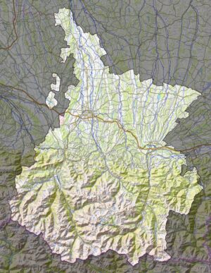 Carte physique du département des Hautes-Pyrénées