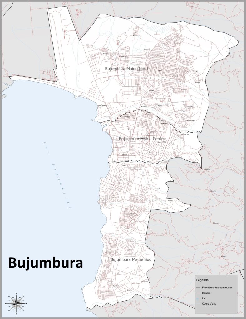 Carte de Bujumbura.