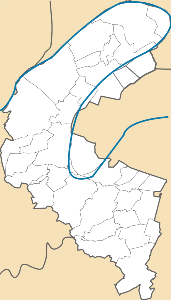 Carte vierge du département des Hauts-de-Seine.