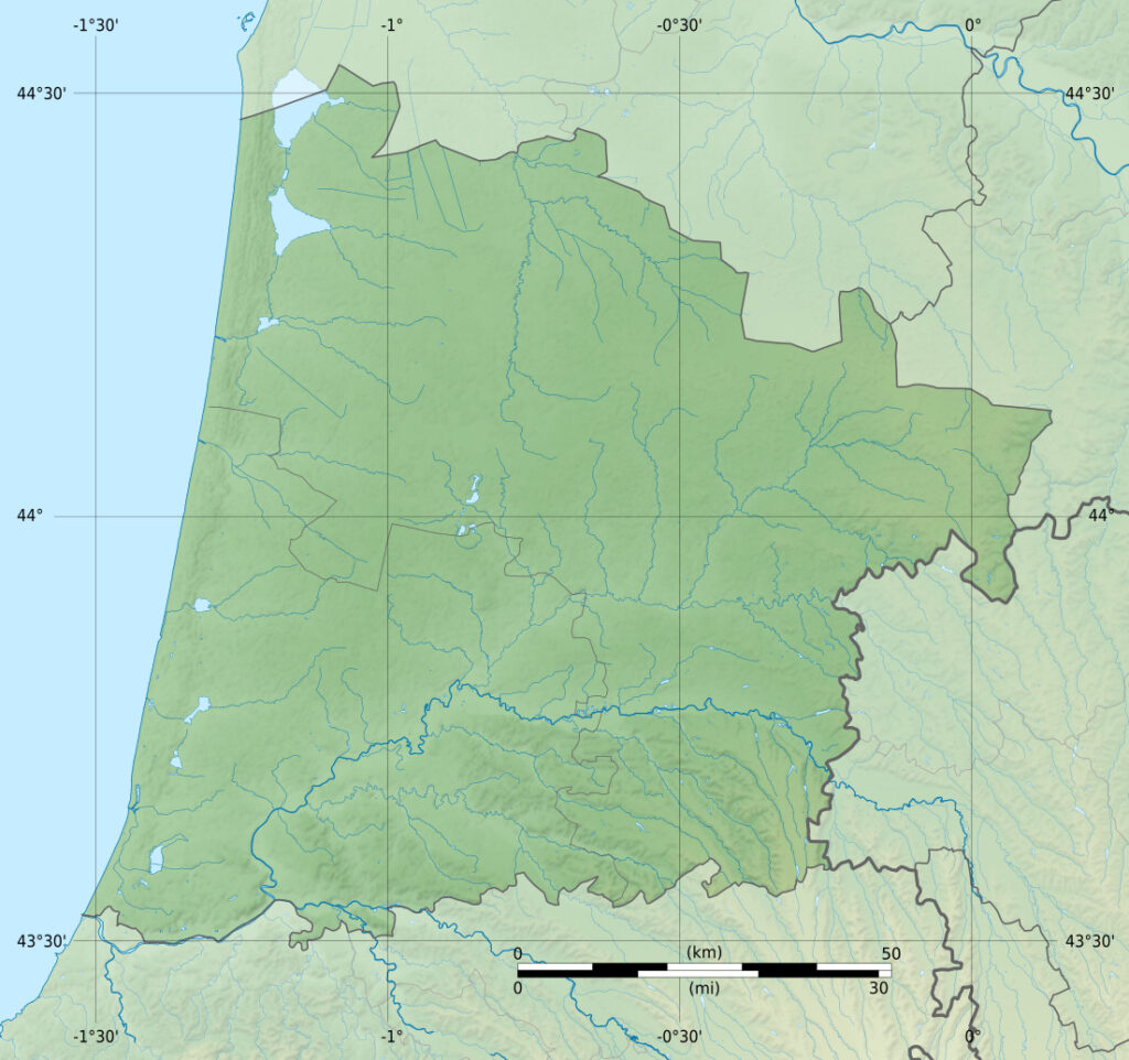 Carte vierge des Landes