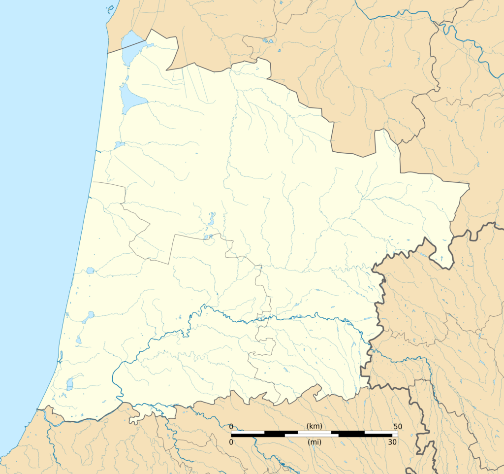 Carte vierge du département des Landes.