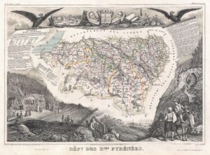 Carte du département des Basses-Pyrénées 1852