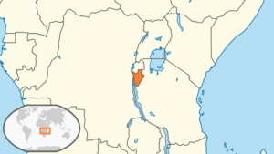 Carte de localisation du Burundi dans sa région.