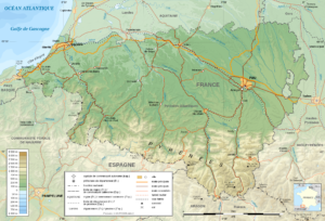 Carte topographique des Pyrénées-Atlantiques