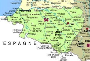 Carte des principales communes des Pyrénées-Atlantiques