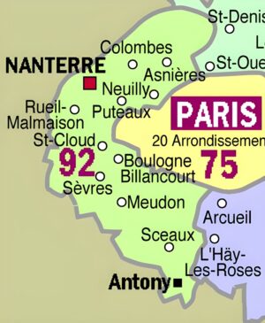 Carte des principales communes des Hauts-de-Seine
