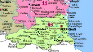 Carte des principales communes des Pyrénées-Orientales