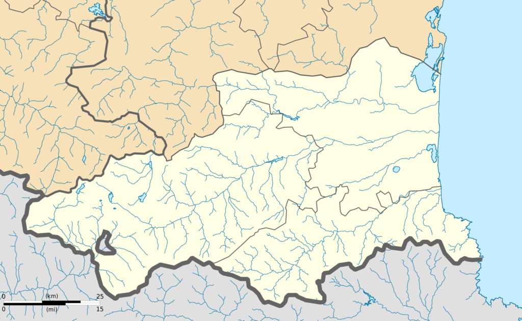 Carte administrative vierge du département des Pyrénées-Orientales