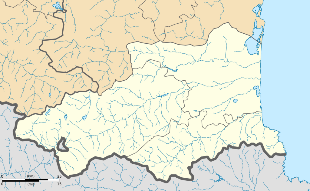 Carte vierge du département des Pyrénées-Orientales.