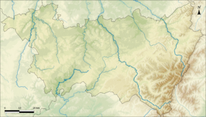Carte physique vierge du département des Vosges.