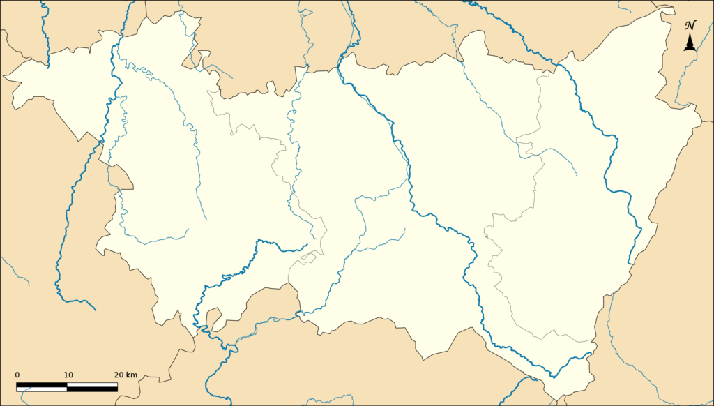 Carte vierge du département des Vosges.