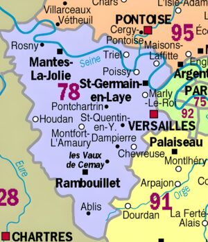 Carte des principales communes des Yvelines