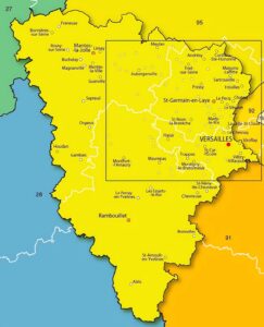 Carte des principales villes des Yvelines.