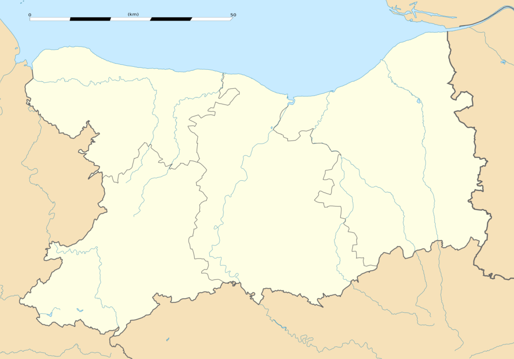 Carte vierge du département du Calvados.