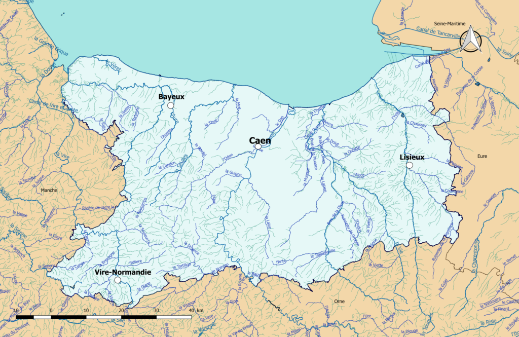 Carte hydrographique du Calvados.