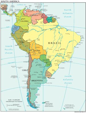 Carte politique de l’Amérique du Sud