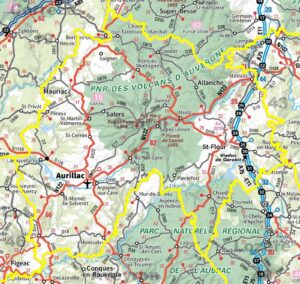 Carte routière du Cantal