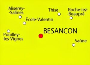 Villes des environs de Besançon.