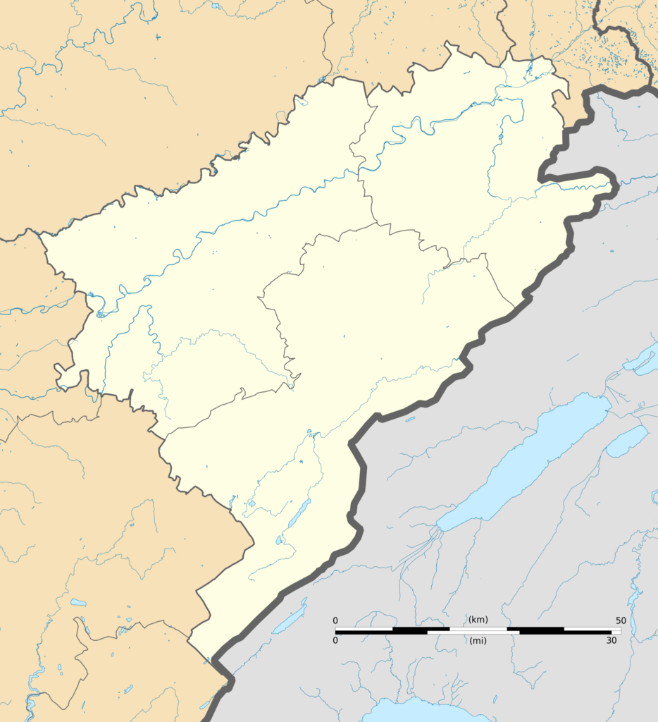 Carte administrative vierge du département du Doubs.