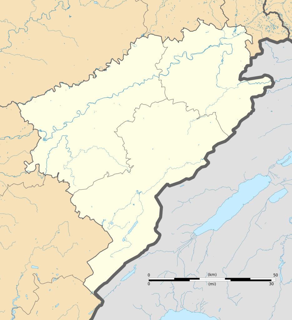 Carte vierge du département du Doubs.