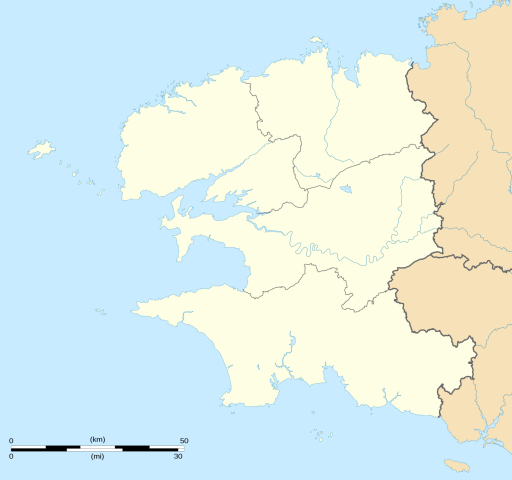 Carte administrative vierge du département du Finistère.