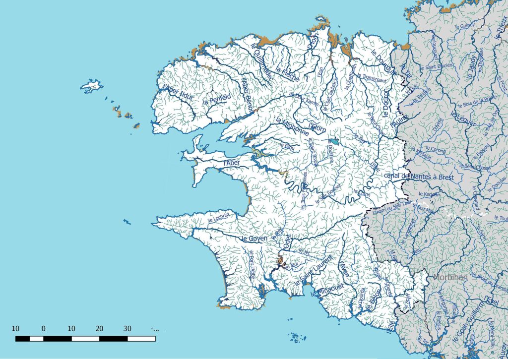 Carte hydrographique du Finistère.