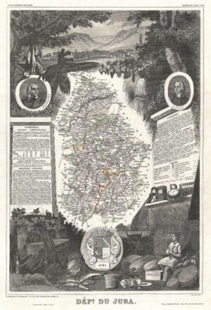 Carte du département du Jura 1852